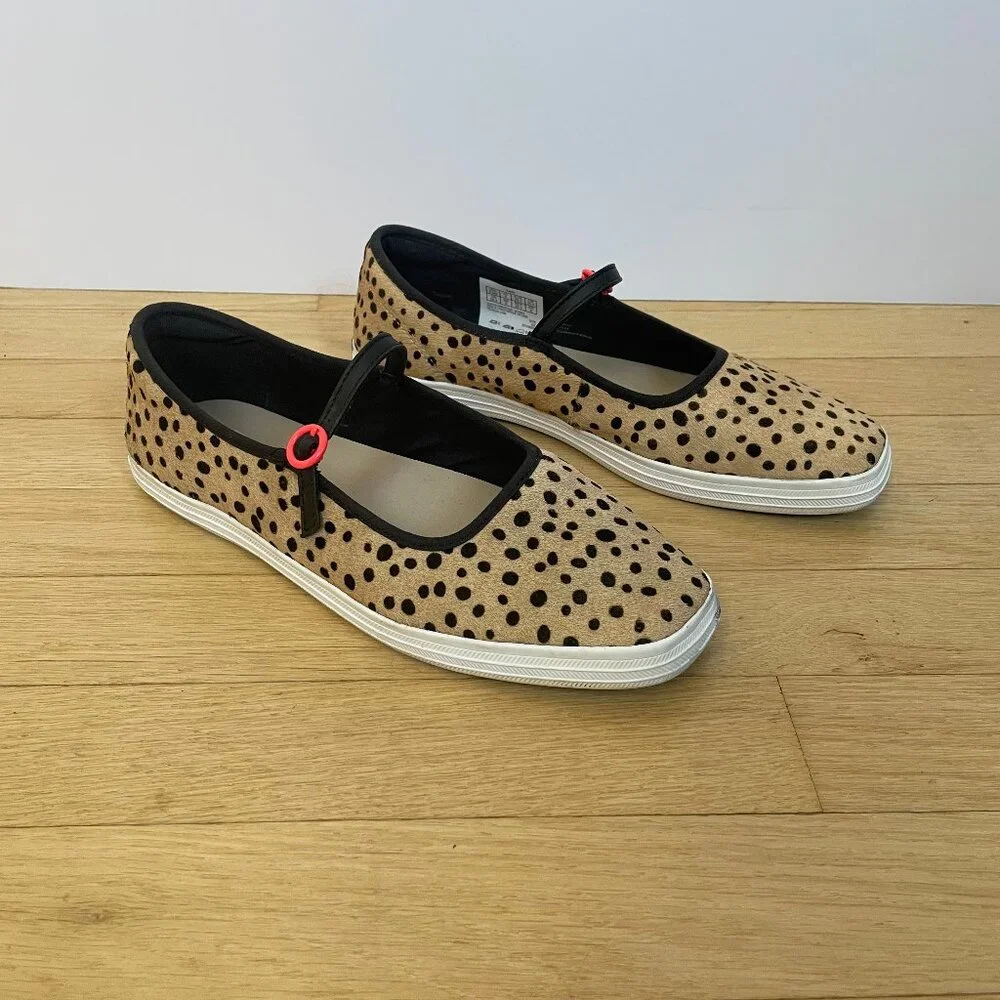 Keds mary jane flats - animal print on real cow hair fur Women's size 8.5 medium - Picture 4 of 7